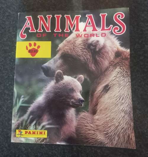 PANINI ANIMALS OF THE WORLD 1995, 2 FULL BOXES OF SEALED PACKETS STICKERS + ALBUM