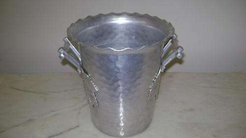 STUNNING PEWTER CHAMPAGNE BOTTLE ICE BUCKET - HANDBEATEN - LOVELY!!!