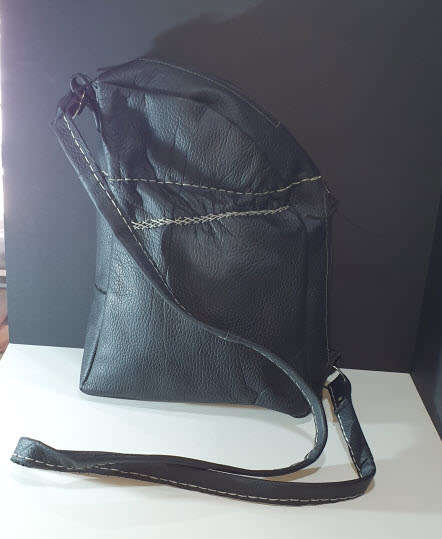 Top Grain Leather Bag, Black