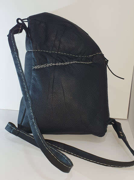 Top Grain Leather Bag, Black