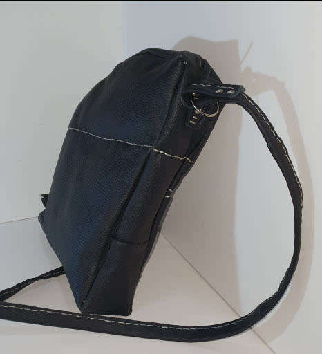 Top Grain Leather Bag, Black