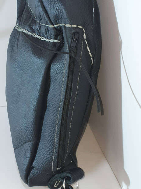 Top Grain Leather Bag, Black
