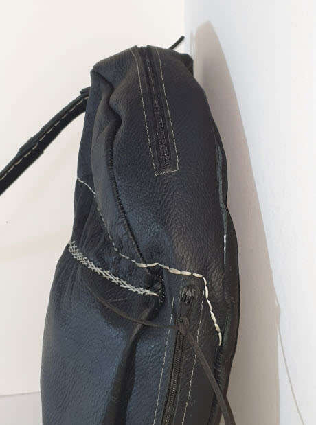 Top Grain Leather Bag, Black