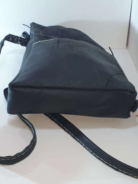 Top Grain Leather Bag, Black