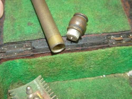 WW2 POW Escape Razor with hollow shaft in handmade box