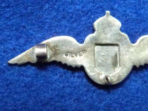 WW2 SAAF Silver Sweetheart wing (Silver marked)