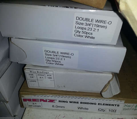 Rexel wire ringbinder & 18 boxes wire ringbinding stock