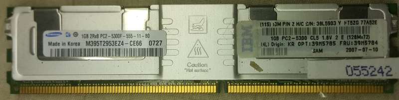 14GB (14x 1GB) Ram - 1GB 2Rx8 PC2 - 5300F - 555 - 11 - B0