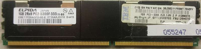 14GB (14x 1GB) Ram - 1GB 2Rx8 PC2 - 5300F - 555 - 11 - B0