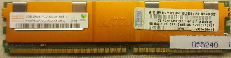 14GB (14x 1GB) Ram - 1GB 2Rx8 PC2 - 5300F - 555 - 11 - B0