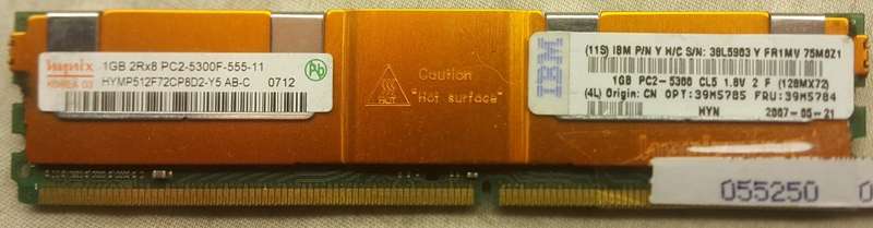 14GB (14x 1GB) Ram - 1GB 2Rx8 PC2 - 5300F - 555 - 11 - B0
