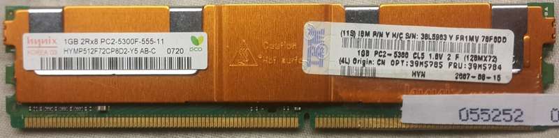 14GB (14x 1GB) Ram - 1GB 2Rx8 PC2 - 5300F - 555 - 11 - B0