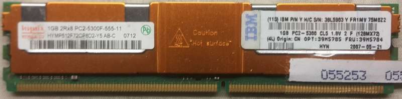 14GB (14x 1GB) Ram - 1GB 2Rx8 PC2 - 5300F - 555 - 11 - B0