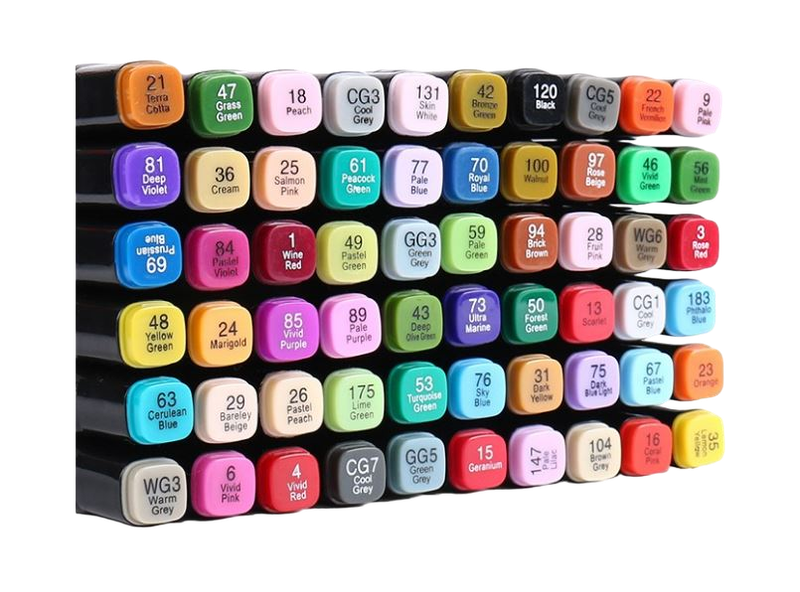 Alcohol Oil Colour Art Marker Set - 60 Pieces of Double Sided Tips