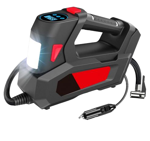 Portable Air Pump For Car Tyres - DC 12V with Digital Pressure Gauge