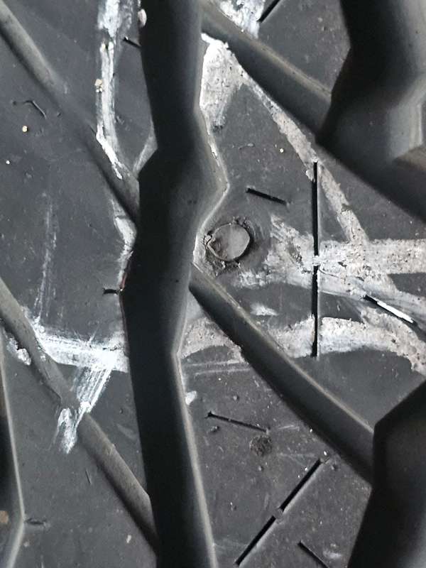 Dunlop GRANDFREK AT 3G Multi-terrain Bakkie Tyres. Size 265/65 R17. Thread over 95% minor patch