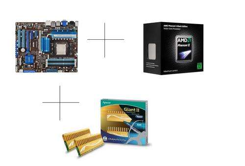 FREE SHIPPING AMD 955 X4 PHENOM II CPU + M4A89GTD MOTHERBOARD + APACER GIANT II 4GB 1600 MHZ