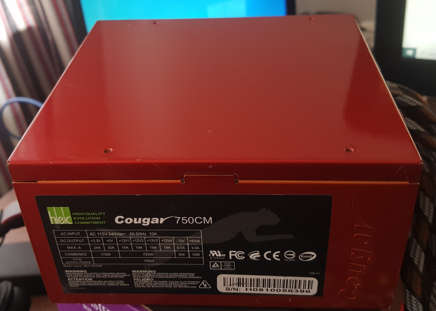 Cougar 750W 750CM Semi-Modular PSU With All Cables And Original Box (for parts / not working)