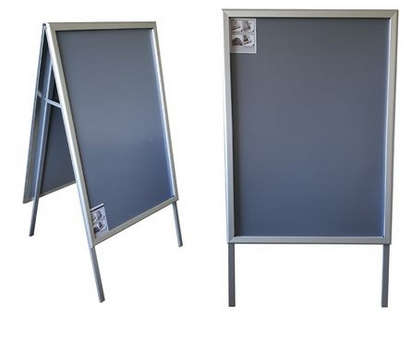 A1 Double Sided Aluminium Sandwich Board with Easy Loader Snap Frame