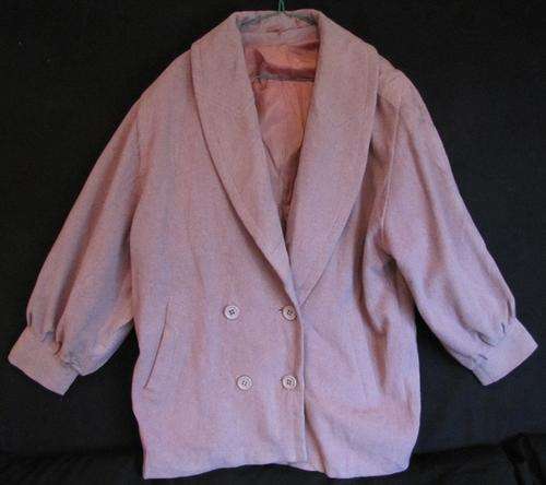 Ladies Mauve Double Breasted Wool Winter Jacket, Very Warm and Comfortable, Size 40/42