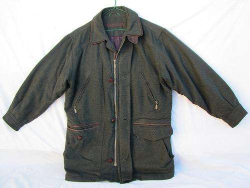 Mens Olive Green Wool Jacket, warm, lined and comfortable, Size 36/38