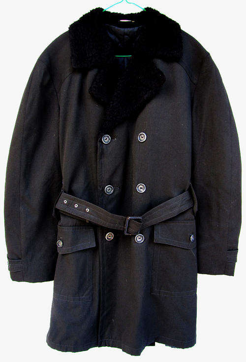 Mens Stylish Double Breasted Black Winter Jacket, Smart Lining, Very Warm and Comfortable, Size 34