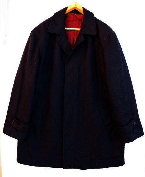 Mens Navy Blue Padded 1/2 Jacket, warm, lined and comfortable, Size 40