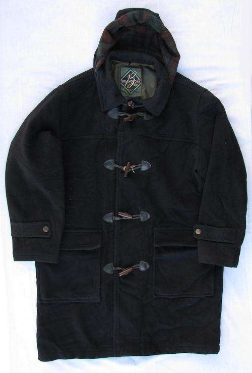 Mens Dark Navy Blue 100% Wool Jacket with Hood, Lined, Very Warm and Comfortable, Size 40