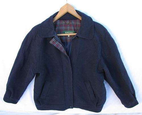 Ladies Navy Blue 100% Wool Jacket, Lined, Warm and Comfortable, Size 38