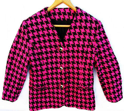 Ladies Shocking Pink Wool Winter Jacket, Warm, Lined and Comfortable, Size 36