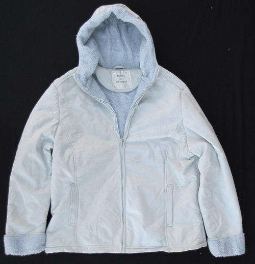 Ladies Very Light Blue Sheep Skin Jacket, Very Warm and Comfortable, Size 38