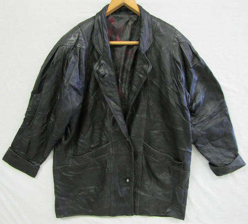 Ladies Stunning Black Leather Jacket, Warm and Comfortable, Size 38