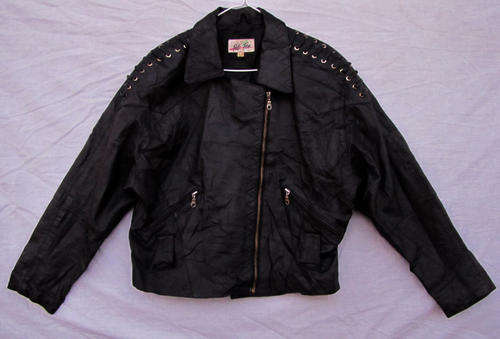 Ladies Stunning Black Leather Jacket, Comfortable, Size 38