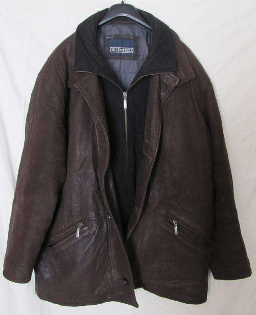 Mens Stunning Brown Leather Jacket, Warm and Comfortable, Size 36/38