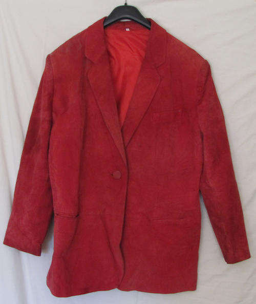 Ladies Stunning Cherry Red 1/2 Length Leather Jacket, Comfortable, SA Size 38/40