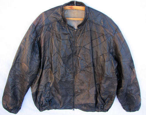 Mens Magnificent Black and Brown Leather Jacket, Comfortable, SA Size 36