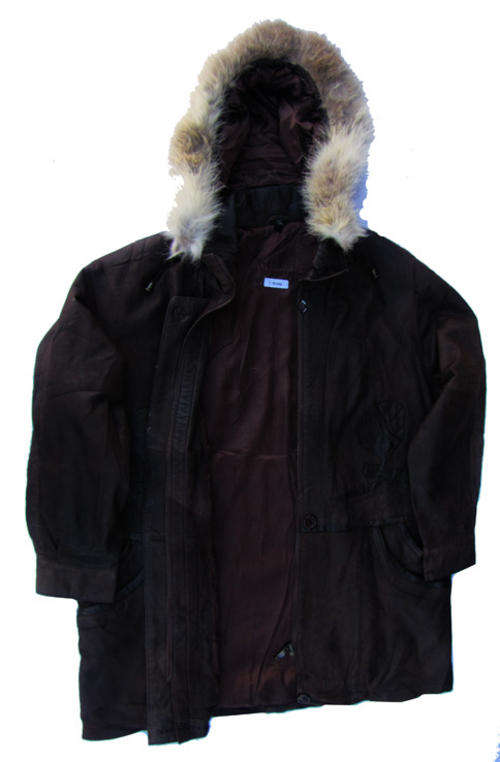 Ladies Comfortable Brown Nappa Leather, 1/2 length Jacket, with Hood, SA Size 38