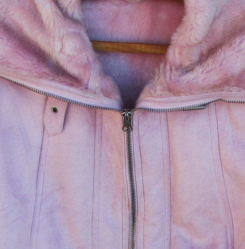 Ladies Lovely Pale, Pink, Short Jacket with Acrylic Fur Lined Jacket, SA Size 36