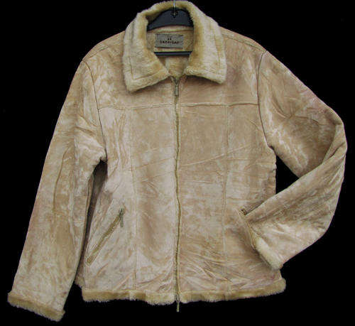 Ladies Soft Golden Cream Suede-like Crop Jacket, with Soft Fur-like Lining, SA Size 36