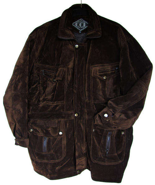 Men's Italian Dark Brown Suede-Feel Jacket with warm sheepskin-like lining, SA Size 38/40