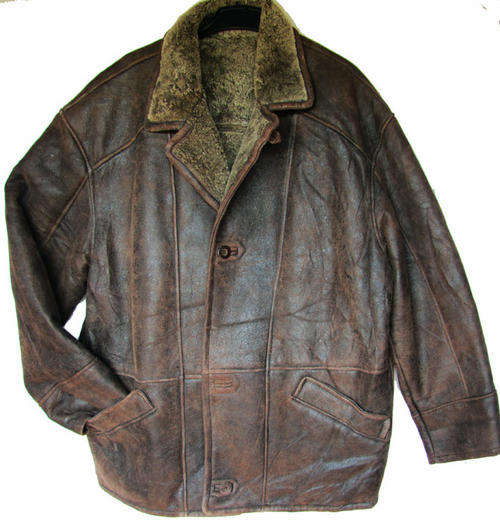 Mens Handsome Genuine Brown Leather Jacket, with Sheepskin Lining, SA Size 44