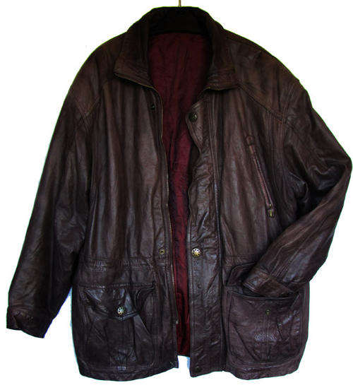 Men's Stunning Dark Brown Genuine Nappa Leather Jacket, Lined, Size 38