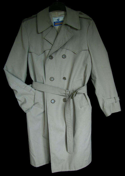 Men's Stylish Stone-Colour 1/2 Length Rain Coat, Belted and Lined, SA Size 34