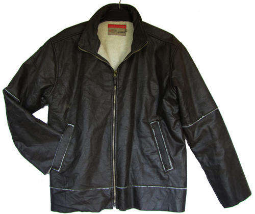 Men's Classic Dark Brown Vintagewear Leather- look Jacket, with Warm Lining, SA Size 36