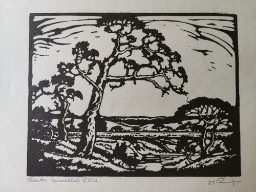 Jacobus Hendrik Pierneef Woodblock Prints, plate signed