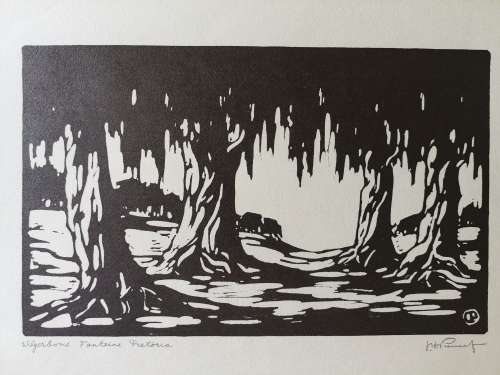 Jacobus Hendrik Pierneef Woodblock Prints, plate signed