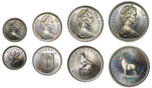 RHODESIA 1964 PROOF SET OF SEVEN COINS