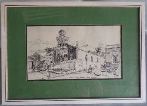 CHIAPPINI STREET MOSQUE INK DRAWING BY CHRIS LOVELL