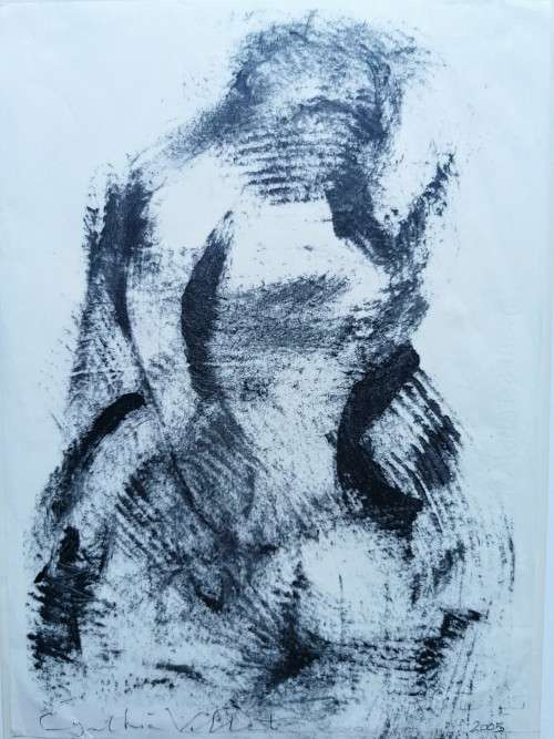 WONDERFUL !! CYNTHIA VILLET (1934 - 2018) SA 20th CENTURY OIL and INK ON PAPER - AUTHENTICATED