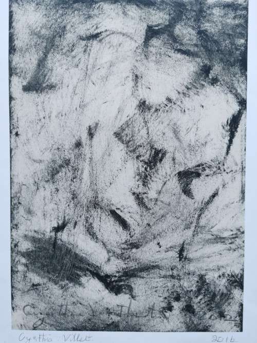 WONDERFUL !! CYNTHIA VILLET (1934 - 2018) SA 20th CENTURY OIL and INK ON PAPER - AUTHENTICATED